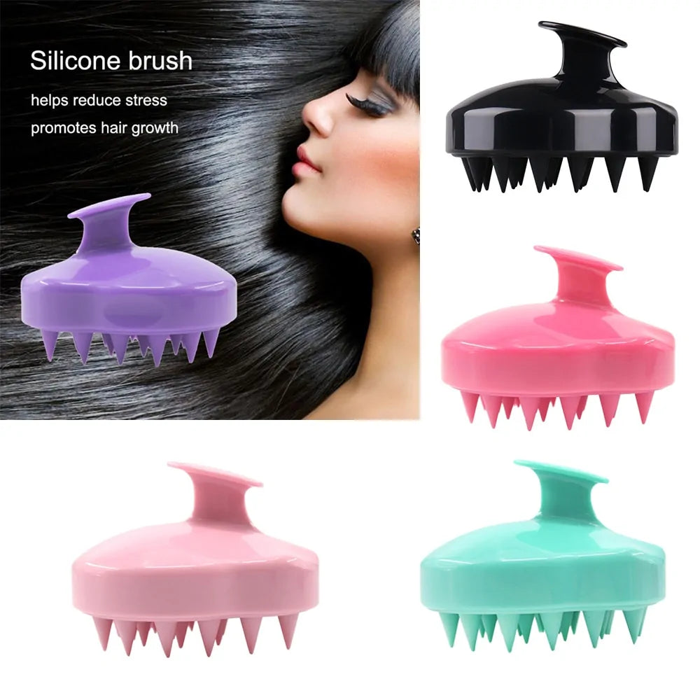 Silicone Handheld Scalp Massage Brush for Shower Hair Cleaning